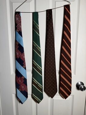 Vintage Andhurst Men’s Ties Bundle Brown, Green, Blue, Polka Dot, & Stripped